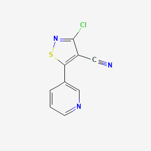 molecular formula C9H4ClN3S B3019660 3-Chloro-5-(pyridin-3-yl)isothiazole-4-carbonitrile CAS No. 1239741-20-8