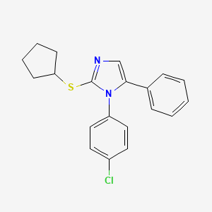 molecular formula C20H19ClN2S B3019661 1-(4-chlorophenyl)-2-(cyclopentylthio)-5-phenyl-1H-imidazole CAS No. 1226446-97-4