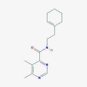 molecular formula C15H21N3O B3019662 N-[2-(cyclohex-1-en-1-yl)ethyl]-5,6-dimethylpyrimidine-4-carboxamide CAS No. 2415583-98-9