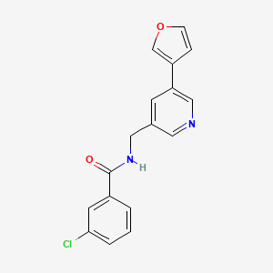 3-chloro-N-((5-(furan-3-yl)pyridin-3-yl)methyl)benzamide