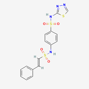 4-[[(E)-2-Phenylethenyl]sulfonylamino]-N-(1,3,4-thiadiazol-2-yl)benzenesulfonamide