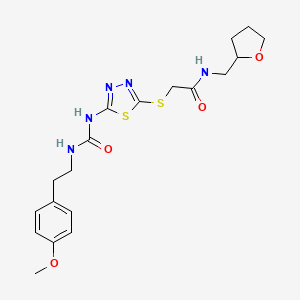 2-((5-(3-(4-methoxyphenethyl)ureido)-1,3,4-thiadiazol-2-yl)thio)-N-((tetrahydrofuran-2-yl)methyl)acetamide
