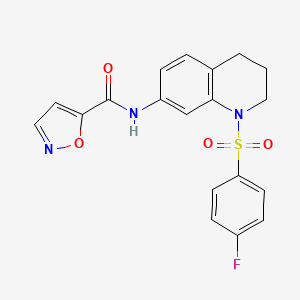 molecular formula C19H16FN3O4S B3019695 N-[1-(4-fluorobenzenesulfonyl)-1,2,3,4-tetrahydroquinolin-7-yl]-1,2-oxazole-5-carboxamide CAS No. 1209928-92-6