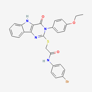 molecular formula C26H21BrN4O3S B3019702 N-(4-bromophenyl)-2-{[3-(4-ethoxyphenyl)-4-oxo-3H,4H,5H-pyrimido[5,4-b]indol-2-yl]sulfanyl}acetamide CAS No. 536710-51-7