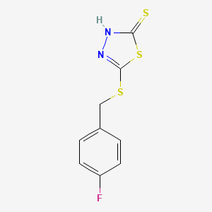 molecular formula C9H7FN2S3 B3019705 5-[(4-Fluorobenzyl)thio]-1,3,4-thiadiazole-2-thiol CAS No. 757220-77-2