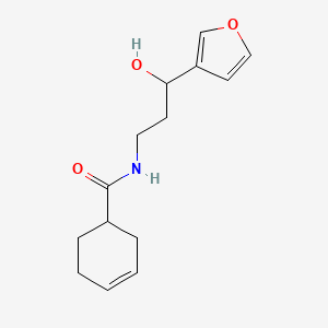 molecular formula C14H19NO3 B3019708 N-(3-(furan-3-yl)-3-hydroxypropyl)cyclohex-3-enecarboxamide CAS No. 1428358-38-6