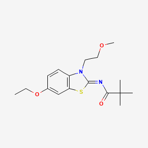 molecular formula C17H24N2O3S B3019712 (Z)-N-(6-ethoxy-3-(2-methoxyethyl)benzo[d]thiazol-2(3H)-ylidene)pivalamide CAS No. 865161-93-9
