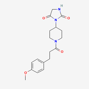 molecular formula C18H23N3O4 B3019714 3-(1-(3-(4-Methoxyphenyl)propanoyl)piperidin-4-yl)imidazolidine-2,4-dione CAS No. 2034311-96-9