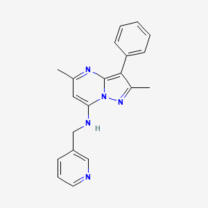 molecular formula C20H19N5 B3019716 2,5-dimethyl-3-phenyl-N-(pyridin-3-ylmethyl)pyrazolo[1,5-a]pyrimidin-7-amine CAS No. 850750-71-9