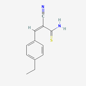 molecular formula C12H12N2S B3019724 (Z)-2-cyano-3-(4-ethylphenyl)prop-2-enethioamide CAS No. 1164518-40-4