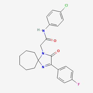 N-(4-chlorophenyl)-2-(3-(4-fluorophenyl)-2-oxo-1,4-diazaspiro[4.6]undec-3-en-1-yl)acetamide