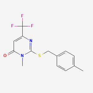 3-Methyl-2-((4-methylbenzyl)sulfanyl)-6-(trifluoromethyl)-4(3H)-pyrimidinone