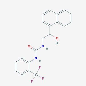 molecular formula C20H17F3N2O2 B3019748 1-(2-Hydroxy-2-(naphthalen-1-yl)ethyl)-3-(2-(trifluoromethyl)phenyl)urea CAS No. 1351640-90-8