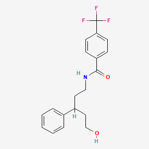 molecular formula C19H20F3NO2 B3019768 N-(5-hydroxy-3-phenylpentyl)-4-(trifluoromethyl)benzamide CAS No. 1798621-73-4
