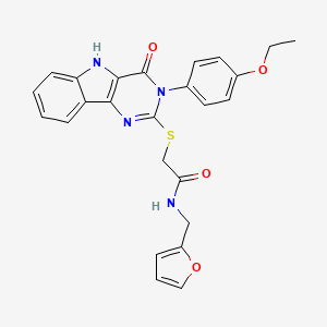 molecular formula C25H22N4O4S B3019783 2-{[3-(4-ethoxyphenyl)-4-oxo-3H,4H,5H-pyrimido[5,4-b]indol-2-yl]sulfanyl}-N-[(furan-2-yl)methyl]acetamide CAS No. 536708-45-9