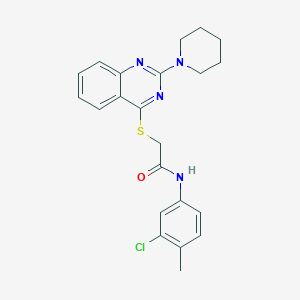 molecular formula C22H23ClN4OS B3019792 N-(3-chloro-4-methylphenyl)-2-((2-(piperidin-1-yl)quinazolin-4-yl)thio)acetamide CAS No. 1115407-62-9