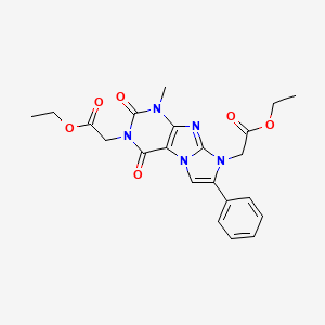 diethyl 2,2'-(1-methyl-2,4-dioxo-7-phenyl-1H-imidazo[2,1-f]purine-3,8(2H,4H)-diyl)diacetate