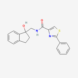 molecular formula C20H18N2O2S B3019799 N-((1-羟基-2,3-二氢-1H-茚-1-基)甲基)-2-苯基噻唑-4-甲酰胺 CAS No. 1795442-79-3