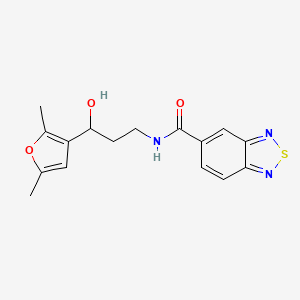 molecular formula C16H17N3O3S B3019801 N-(3-(2,5-dimethylfuran-3-yl)-3-hydroxypropyl)benzo[c][1,2,5]thiadiazole-5-carboxamide CAS No. 1421466-79-6