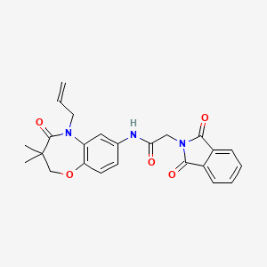 molecular formula C24H23N3O5 B3019802 N-(5-allyl-3,3-dimethyl-4-oxo-2,3,4,5-tetrahydrobenzo[b][1,4]oxazepin-7-yl)-2-(1,3-dioxoisoindolin-2-yl)acetamide CAS No. 921864-08-6