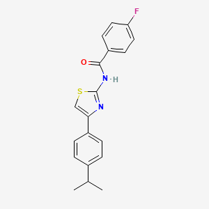 molecular formula C19H17FN2OS B3019803 4-fluoro-N-(4-(4-isopropylphenyl)thiazol-2-yl)benzamide CAS No. 313515-68-3