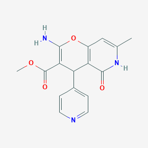 molecular formula C16H15N3O4 B3019815 methyl 2-amino-7-methyl-5-oxo-4-(pyridin-4-yl)-5,6-dihydro-4H-pyrano[3,2-c]pyridine-3-carboxylate CAS No. 712296-03-2