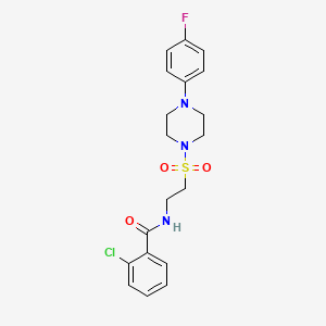 2-chloro-N-(2-((4-(4-fluorophenyl)piperazin-1-yl)sulfonyl)ethyl)benzamide