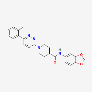 molecular formula C24H24N4O3 B3019819 N-(benzo[d][1,3]dioxol-5-yl)-1-(6-(o-tolyl)pyridazin-3-yl)piperidine-4-carboxamide CAS No. 1105219-06-4