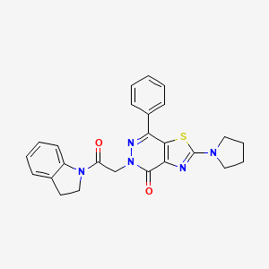 5-(2-(indolin-1-yl)-2-oxoethyl)-7-phenyl-2-(pyrrolidin-1-yl)thiazolo[4,5-d]pyridazin-4(5H)-one