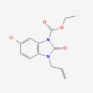molecular formula C13H13BrN2O3 B3019866 ethyl 3-allyl-6-bromo-2-oxo-2,3-dihydro-1H-1,3-benzimidazole-1-carboxylate CAS No. 339013-61-5
