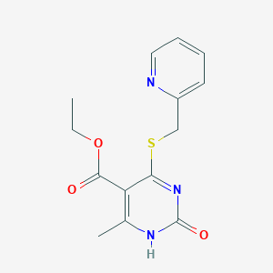 molecular formula C14H15N3O3S B3019867 ethyl 6-methyl-2-oxo-4-{[(pyridin-2-yl)methyl]sulfanyl}-1,2-dihydropyrimidine-5-carboxylate CAS No. 900002-41-7