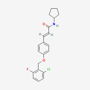 molecular formula C21H21ClFNO2 B3019875 (2E)-3-{4-[(2-chloro-6-fluorophenyl)methoxy]phenyl}-N-cyclopentylprop-2-enamide CAS No. 477870-73-8