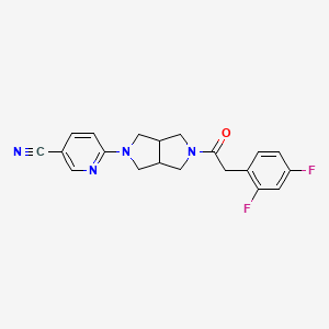B3019918 6-{5-[2-(2,4-Difluorophenyl)acetyl]-octahydropyrrolo[3,4-c]pyrrol-2-yl}pyridine-3-carbonitrile CAS No. 2415621-57-5