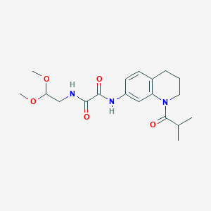 molecular formula C19H27N3O5 B3019938 N-(2,2-dimethoxyethyl)-N'-[1-(2-methylpropanoyl)-1,2,3,4-tetrahydroquinolin-7-yl]ethanediamide CAS No. 941983-49-9