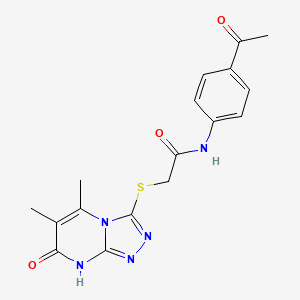 molecular formula C17H17N5O3S B3019960 N-(4-acetylphenyl)-2-((5,6-dimethyl-7-oxo-7,8-dihydro-[1,2,4]triazolo[4,3-a]pyrimidin-3-yl)thio)acetamide CAS No. 891130-86-2