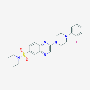 molecular formula C22H26FN5O2S B3020130 N,N-diethyl-2-[4-(2-fluorophenyl)piperazin-1-yl]quinoxaline-6-sulfonamide CAS No. 1216465-73-4