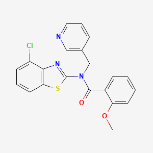 molecular formula C21H16ClN3O2S B3020156 N-(4-chlorobenzo[d]thiazol-2-yl)-2-methoxy-N-(pyridin-3-ylmethyl)benzamide CAS No. 895017-02-4