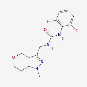 molecular formula C15H16F2N4O2 B3020179 1-(2,6-Difluorophenyl)-3-((1-methyl-1,4,6,7-tetrahydropyrano[4,3-c]pyrazol-3-yl)methyl)urea CAS No. 1798029-30-7