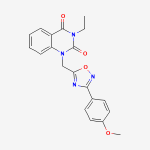 molecular formula C20H18N4O4 B3020180 3-ethyl-1-((3-(4-methoxyphenyl)-1,2,4-oxadiazol-5-yl)methyl)quinazoline-2,4(1H,3H)-dione CAS No. 1251565-15-7