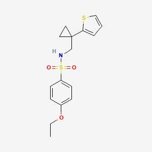 molecular formula C16H19NO3S2 B3020188 4-ethoxy-N-((1-(thiophen-2-yl)cyclopropyl)methyl)benzenesulfonamide CAS No. 1207009-54-8