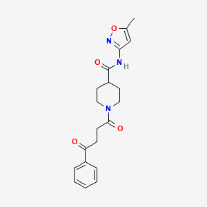 molecular formula C20H23N3O4 B3020194 N-(5-methyl-1,2-oxazol-3-yl)-1-(4-oxo-4-phenylbutanoyl)piperidine-4-carboxamide CAS No. 1226432-97-8