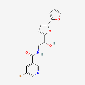 molecular formula C16H13BrN2O4 B3020200 N-(2-{[2,2'-bifuran]-5-yl}-2-hydroxyethyl)-5-bromopyridine-3-carboxamide CAS No. 2320538-80-3