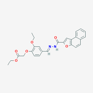 molecular formula C26H24N2O6 B302026 ethyl (2-ethoxy-4-{(E)-[2-(naphtho[2,1-b]furan-2-ylcarbonyl)hydrazinylidene]methyl}phenoxy)acetate 