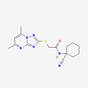 molecular formula C16H20N6OS B3020268 N-(1-cyanocyclohexyl)-2-[(5,7-dimethyl-[1,2,4]triazolo[1,5-a]pyrimidin-2-yl)sulfanyl]acetamide CAS No. 851817-95-3