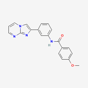 molecular formula C20H16N4O2 B3020276 N-(3-{imidazo[1,2-a]pyrimidin-2-yl}phenyl)-4-methoxybenzamide CAS No. 847387-55-7