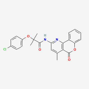 2-(4-chlorophenoxy)-2-methyl-N-(4-methyl-5-oxochromeno[4,3-b]pyridin-2-yl)propanamide