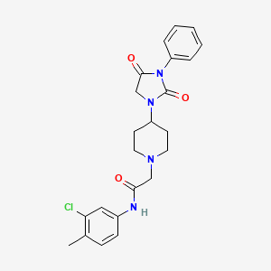 N-(3-chloro-4-methylphenyl)-2-(4-(2,4-dioxo-3-phenylimidazolidin-1-yl)piperidin-1-yl)acetamide