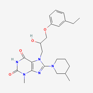 7-(3-(3-ethylphenoxy)-2-hydroxypropyl)-3-methyl-8-(3-methylpiperidin-1-yl)-1H-purine-2,6(3H,7H)-dione