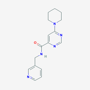 molecular formula C16H19N5O B3020346 6-(piperidin-1-yl)-N-(pyridin-3-ylmethyl)pyrimidine-4-carboxamide CAS No. 1905147-80-9