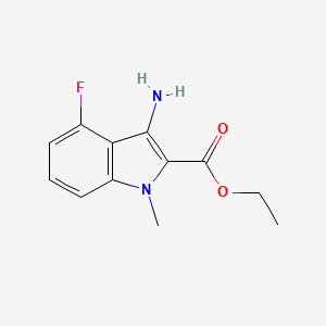 molecular formula C12H13FN2O2 B3020353 ethyl 3-amino-4-fluoro-1-methyl-1H-indole-2-carboxylate CAS No. 812675-56-2